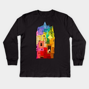 Historic Galena Illinois Rainbow Kids Long Sleeve T-Shirt